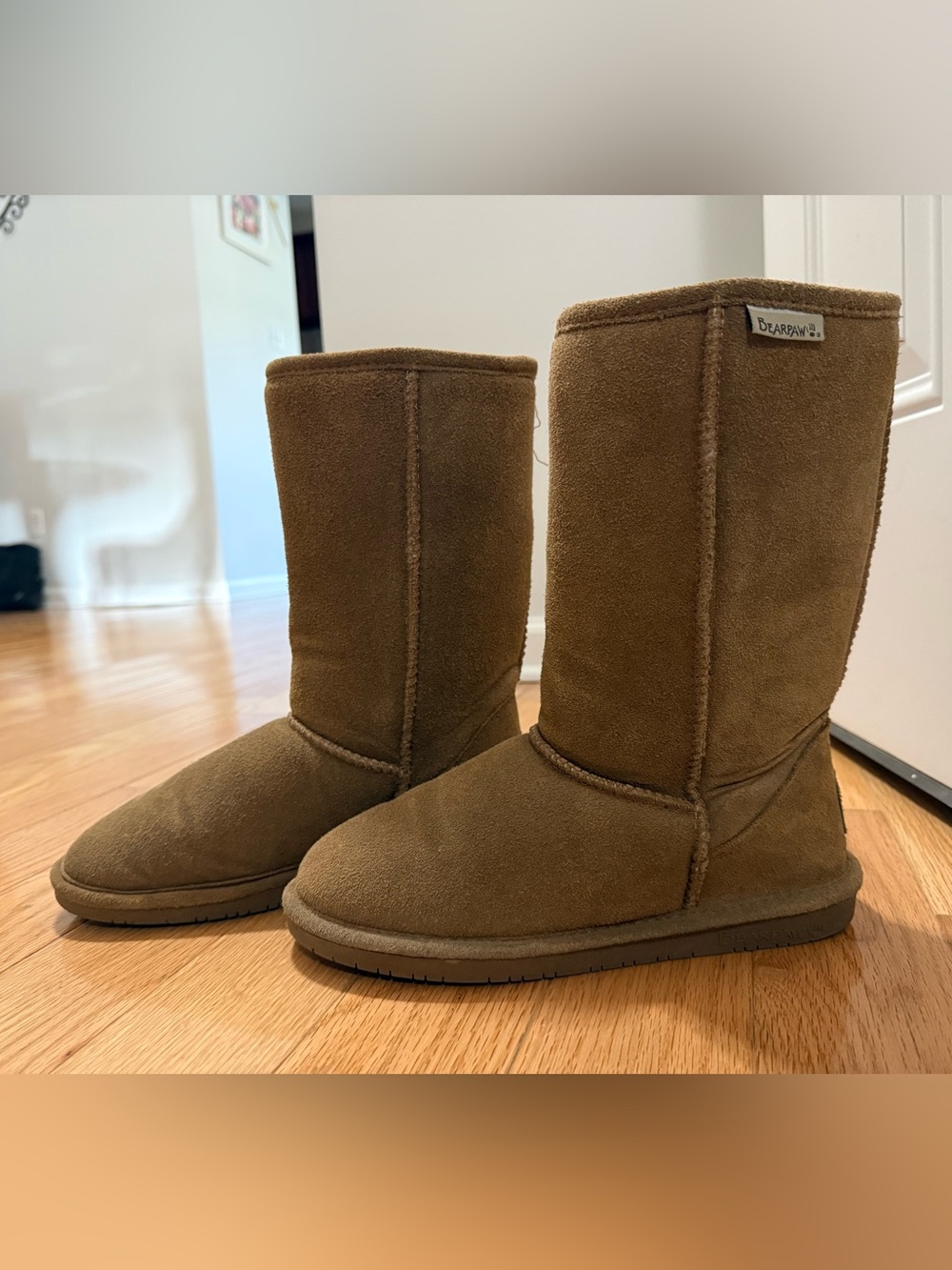 BearPaw Chestnut Suede Mid-Calf Boots